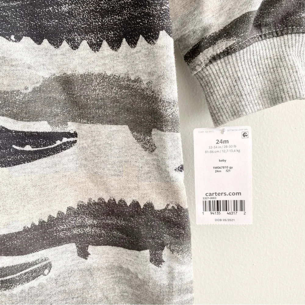 Carter’s Hooded Alligator Jumpsuit Size 24 Months